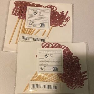 Glittery Pink Cake Toppers for Celebrations